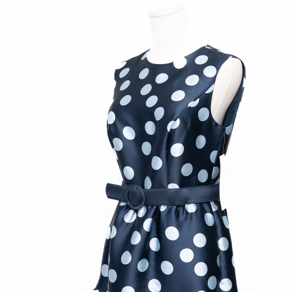 Kay Unger. Tinslee Tea Length Polka Dot Dress. - Picture 10 of 13